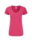 Camiseta Mujer Color Iconic V-Neck FUCSIA XS
